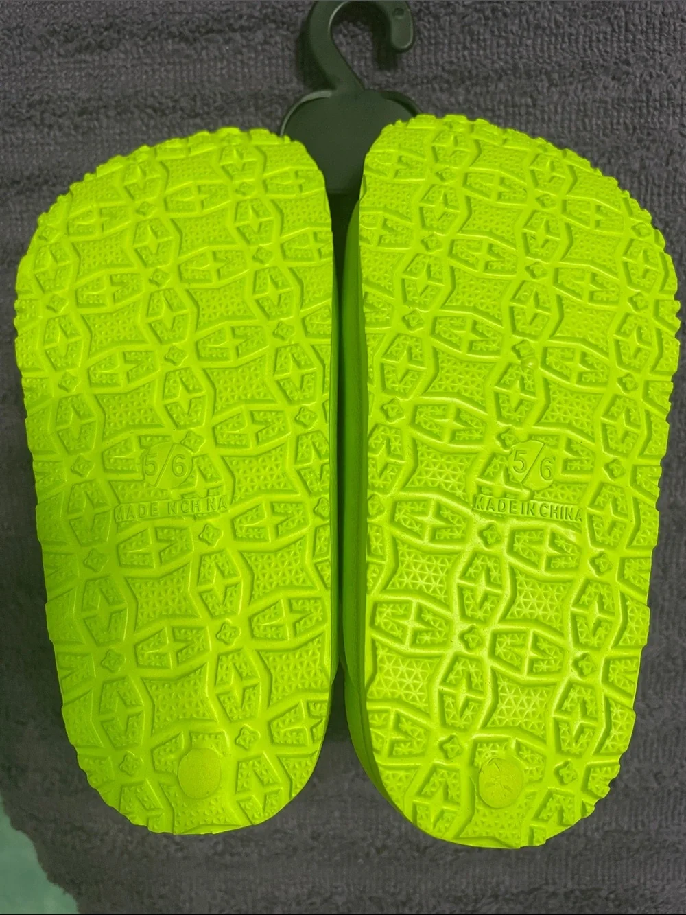 okie dokie Kids' Neon Green Sandals with Light Blue Buckles